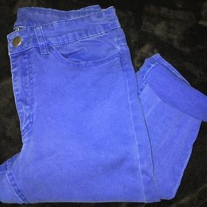 High waisted blue denim/blend pant